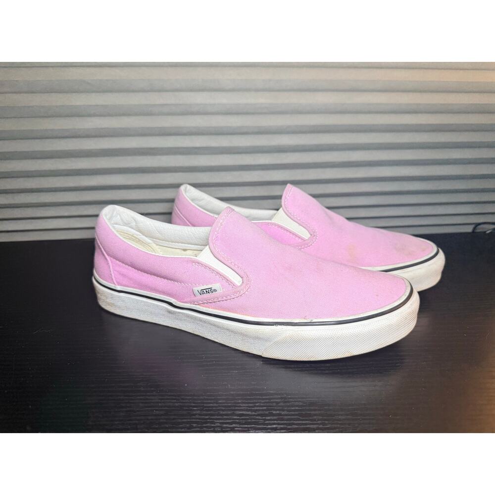 Vans Classic Slip-On Pink Canvas Skate Shoes Women’s Size 7.5 Men’s 6 Preowned